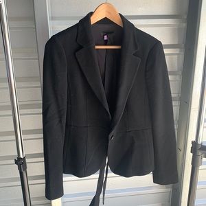 Ann Taylor Black Blazer w Silk Ribbon Waist Tie